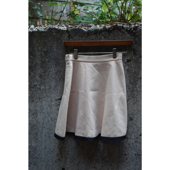 Club Monaco Blush Pink A-Line Skirt with Faux Leather Trim – Size 00 - Picture 2 of 4